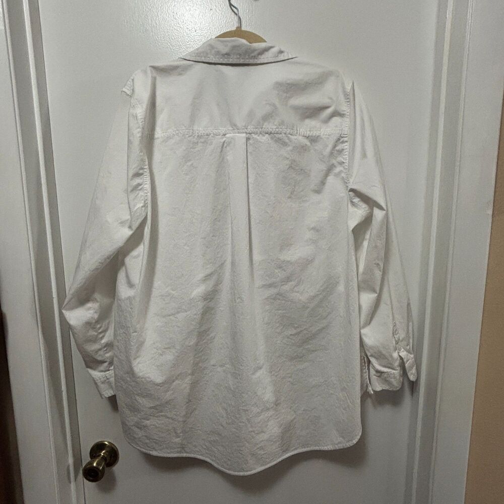 Lane Bryant White Stretch Cotton Button Down Shirt Size 18/20 Career Casual - Picture 4 of 8